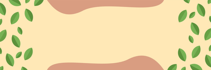 Earth day banner with leaf pattern and blank space for text.