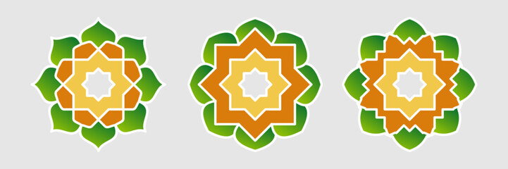 Collection of beautiful mandala decoration designs, colorful decorations. Designs for poster ornaments, banners, greeting cards, social media.