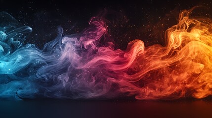 Fototapeta premium Abstract swirling smoke colors and sparks background