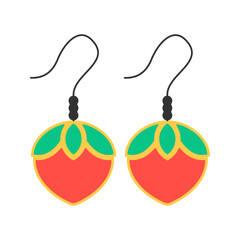 Cute Strawberry Earrings Illustration
