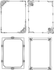 Calligraphic ornamental frames set collection