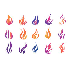 set of fire flames