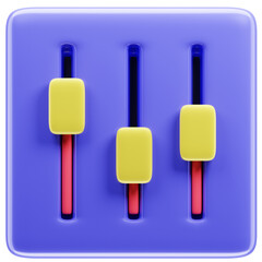 3D Equalizer Icon Illustration