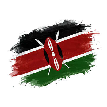 Kenya Flag Abstract Grunge Style Bold Colors National Pride African Heritage Vibrant Design Patriotic Symbol Powerful   