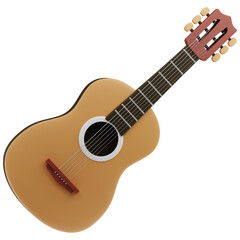 3D Acoustic Guitar Illustration