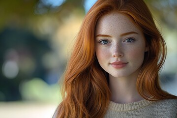 Obraz premium Portrait of a Beautiful Redhead Woman