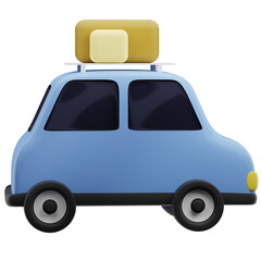 3D Blue Car Travel Icon