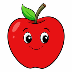 red apple isolated on white