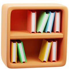 3D Bookcase Illustration