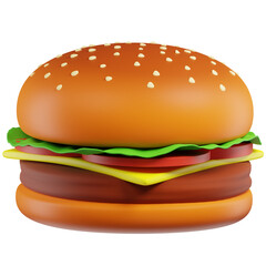 3D Burger Illustration
