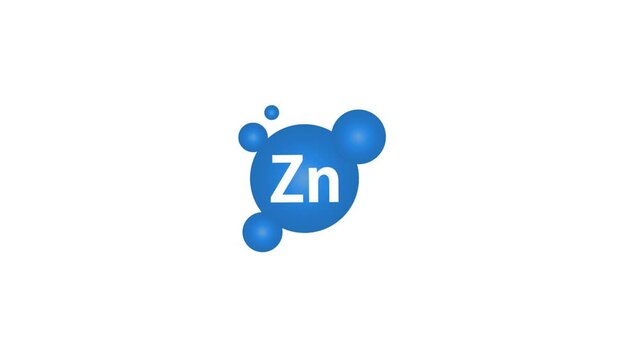 Zn Zinc Vector. Mineral Blue Pill Icon. Vitamin Capsule Pill Icon. zinc for healthcare design. Vitamin complex. Healthcare concept. Motion graphics.