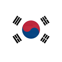 Stylized South Korean Flag Digital Art  Abstract Texture Background Red Blue Yin Yang Design Graphic Image Asian Paint  