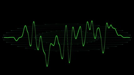 Visual representation of a wave on an oscilloscope screen, waveform, electronic, technology, monitor, screen, display.