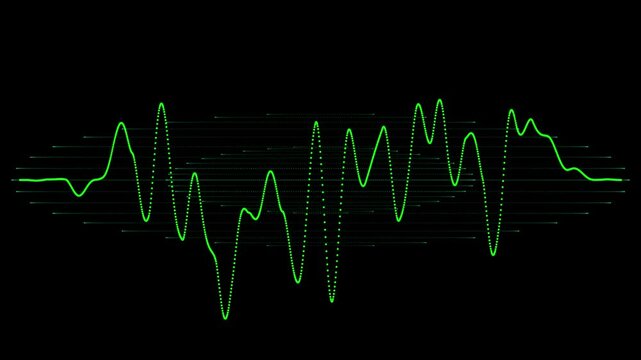 Visual representation of a wave on an oscilloscope screen, waveform, electronic, technology, monitor, screen, display.