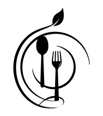 restaurant icon silhouette vector