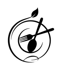 restaurant icon silhouette vector