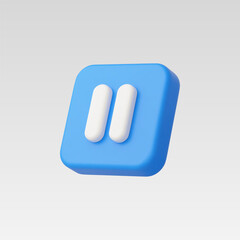 3d Realistic Pause Icon vector illustration