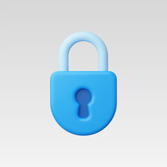3d Realistic Locked Padlock vector illustration