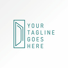 Logo design graphic concept creative premium vector stock image graphic initial DN or ND font line open door to monogram property typography branding