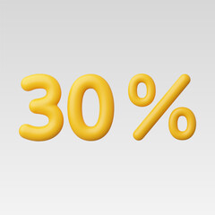 3d Realistic 30 Percent vector illustration