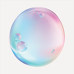 Colorful iridescent bubble floating vector