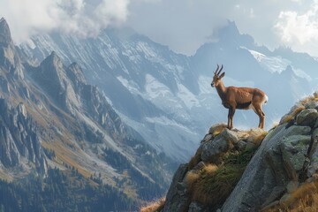 Obraz premium Chamois in mountains