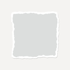 Obraz premium Blank torn paper square with rough edges on a light background, element vector