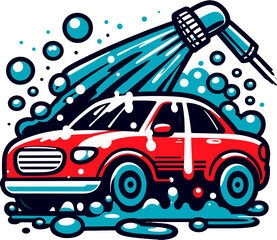 Water Splash Car Wash design concept illustrations