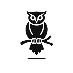 Obraz premium Silhouette einer Eule auf einem Ast - KI generiert