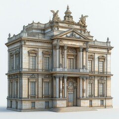 Obraz premium Magnificent Classical Palace: Architectural Marvel, Grandiose Facade, and Imposing Structure