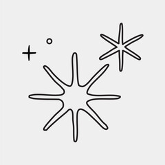 Minimalist starburst line art vector