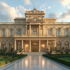Obraz premium Magnificent Palace: A Masterpiece of Classical Architecture