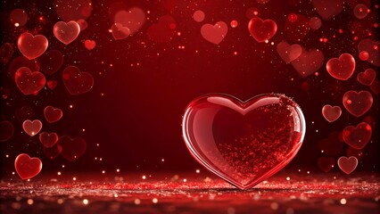 dark red hearts background