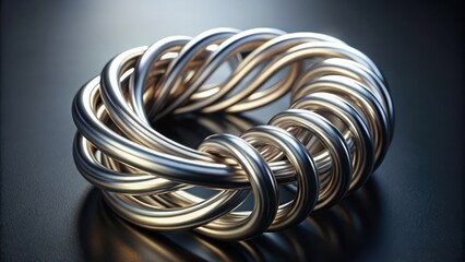 Intertwined Metallic Rings Forming an Abstract Circular Pattern