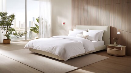Modern minimalist bedroom decor contemporary style for urban high-rise apartments