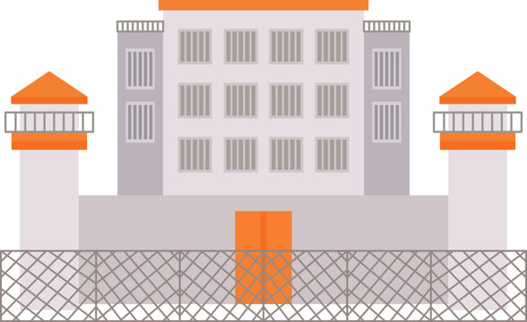 jail building fenced