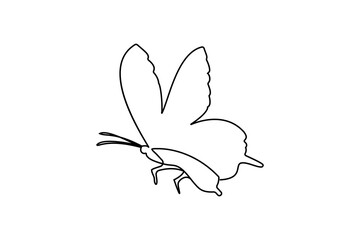 Butterfly single-line art gracefully portrays the intricate elegance of a butterfly, using a single continuous line to symbolize freedom and metamorphosis.