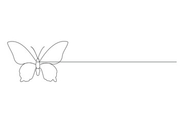 Butterfly single-line art gracefully portrays the intricate elegance of a butterfly, using a single continuous line to symbolize freedom and metamorphosis.