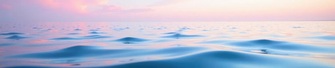 Gentle waves on a calm lake surface, with soft pastel colors in the abstract background, abstract background, peaceful scene