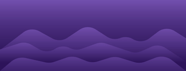 Purple gradient background with smooth, wavy shapes. The background features a calming purple color with a flowing texture. Soft wave border background. Purple background vector.