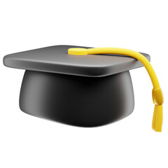 3D Mini Graduation Cap Hat Illustration