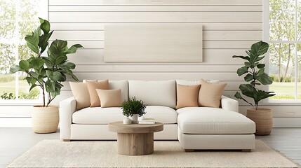 Cozy living room setup modern home interior design bright space wide angle comfort