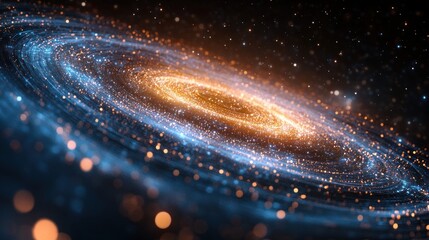Vibrant Spiral Galaxy with Glowing Stars and Cosmic Dust - Educational Use