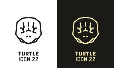 Turtle stylized head geometric line icon
