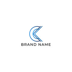 ILLUSTRATION LETTER CK GEOMETRIC  LOGO ICON BLUE GRADIENT COLOR TEMPLATE SIMPLE MINIMALIST ELEMENT DESIGN SIMPLE VECTOR GOOD FOR APPS, BRAND 