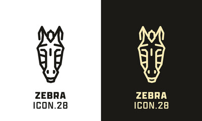 Zebra stylized head geometric line icon