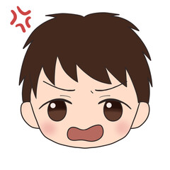 怒る男の子の顔