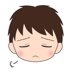 怒る男の子の顔