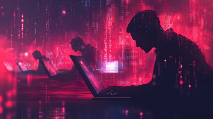 Cybersecurity breach awareness digital workspace infographic dark theme