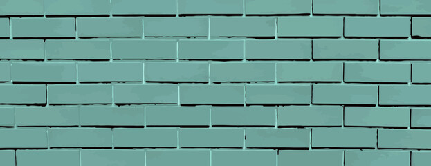 Brick background with a teal background color. The background has a textured, teal brick pattern, perfect for a rustic style. Brick texture background vector wallpaper